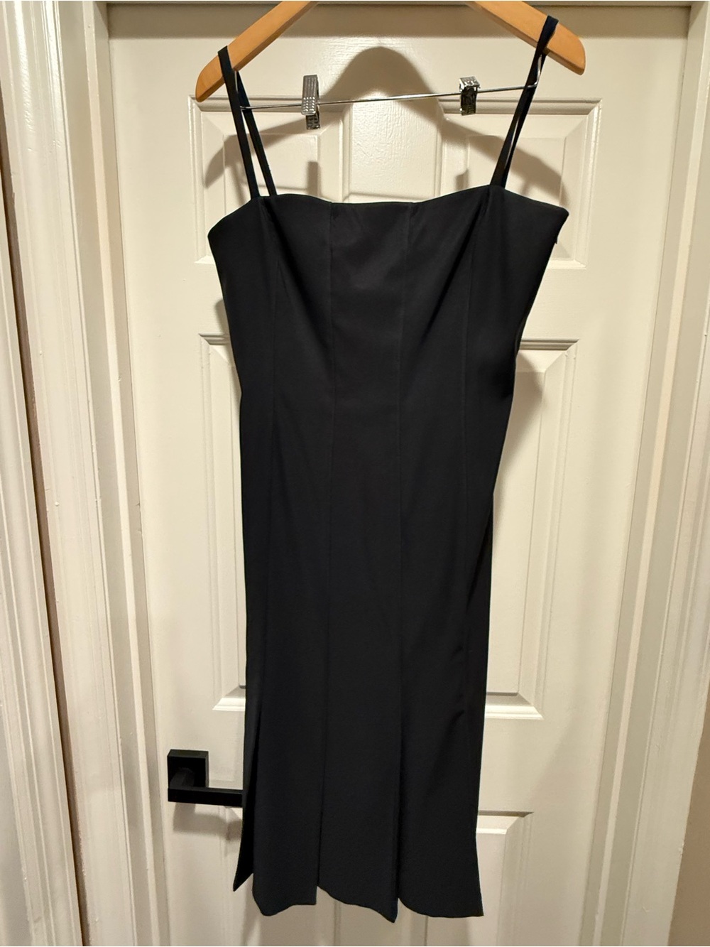 Laundry By Shelli Segal Black Double-Strap Midi Dress